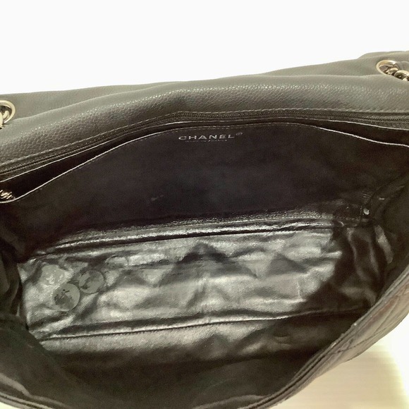 CHANEL MAXI Black Caviar Classic Single Flap Handbag SHW Shoulder Bag - Picture 13 of 16